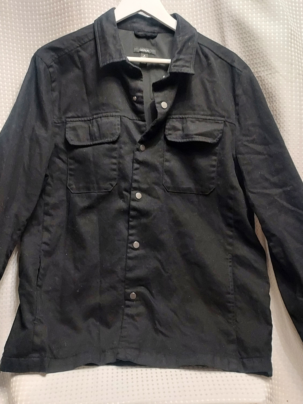 Alfani Men's Black Lightweight Button-Up Shirt Jacket